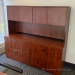 Heartwood Autumn Maple Bow Front Desk & Credenza w/ Overhead